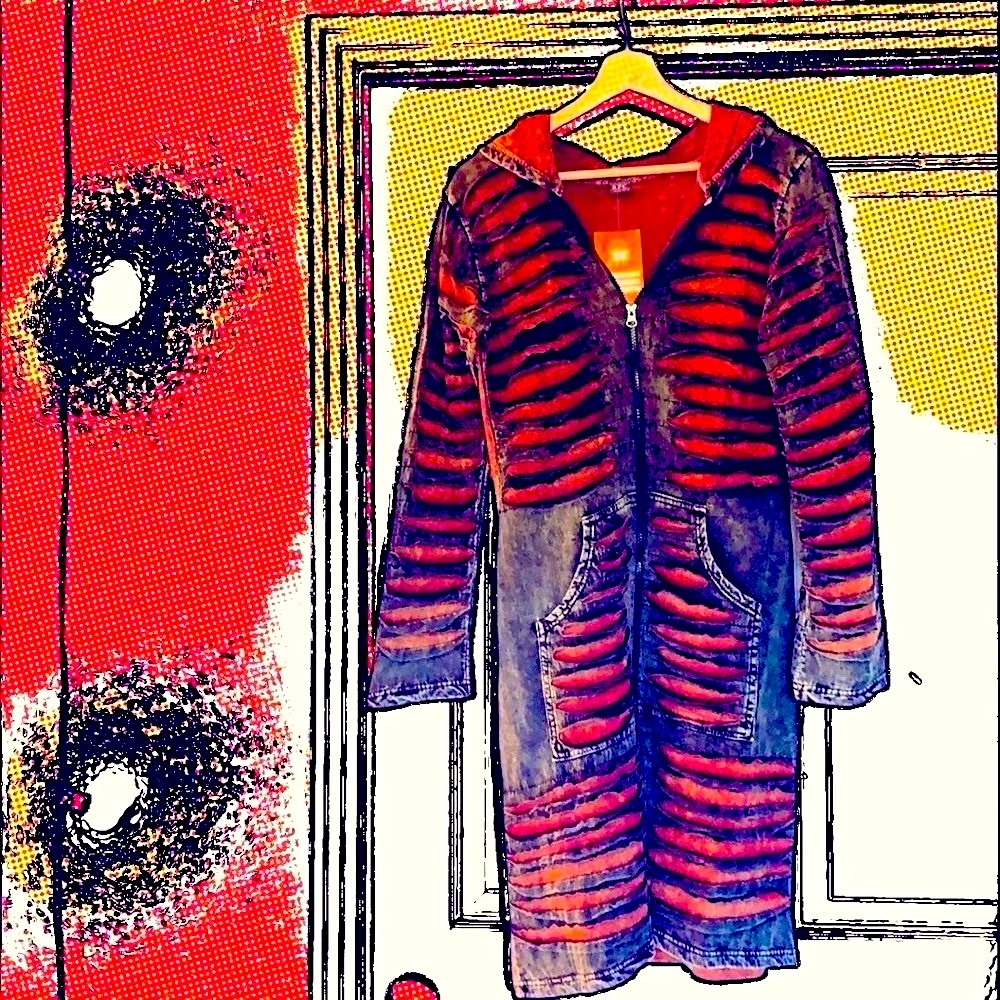 Boutique NWT new with tag Nepal long red and black jacket - unique